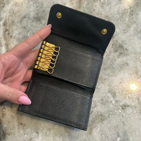 SOLD Prada Black Leather Key Holder Wallet - Picture 2 of 5